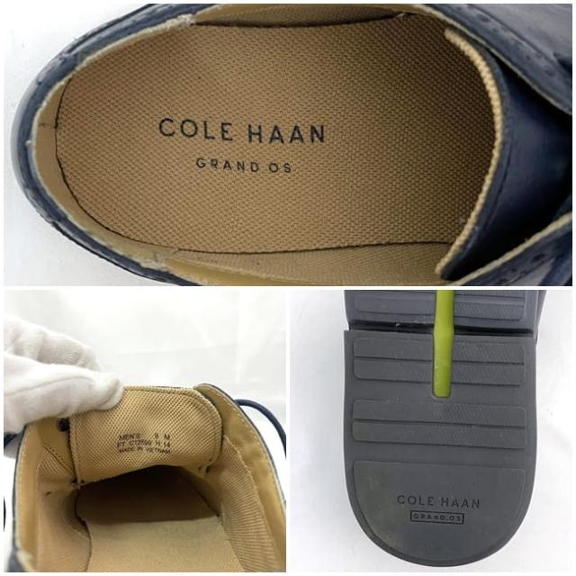 コールハーン シューズ ec-22162 ネイビー C12699 美品 26.5cm レザー 中古 COLE HAAN 靴 ビジネスシューズ 紐 メンズ 男性 アパレル 小物 紺色 革 通勤 通学 仕事 シンプル お洒落 ブランドシューズ エレガント カジュアル 高級感 上品 ブランド 本物 鑑定済み