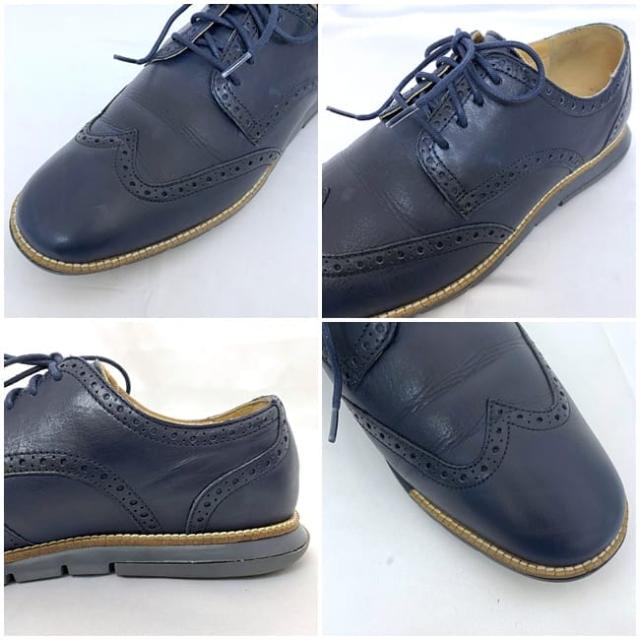 コールハーン シューズ ec-22162 ネイビー C12699 美品 26.5cm レザー 中古 COLE HAAN 靴 ビジネスシューズ 紐 メンズ 男性 アパレル 小物 紺色 革 通勤 通学 仕事 シンプル お洒落 ブランドシューズ エレガント カジュアル 高級感 上品 ブランド 本物 鑑定済み