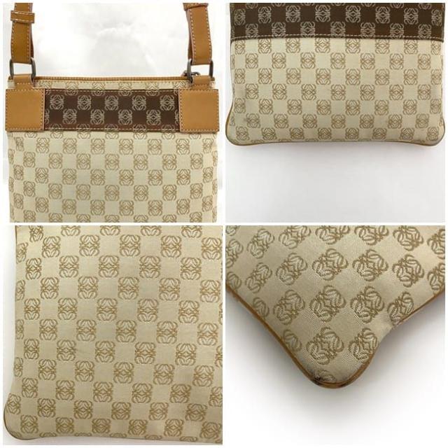 ロエベ ショルダーバッグ ec-22213 ベージュ オレンジ アナグラム