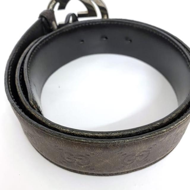 グッチ ベルト ec-22234 ブラウン インターロッキング シマ 114984