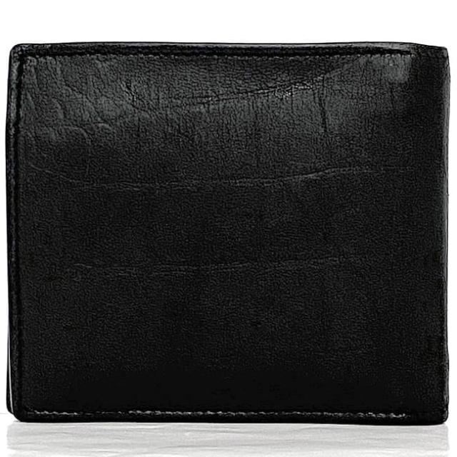 サンローラン YSLロゴ クロコ型押し 二つ折り財布 ブラック