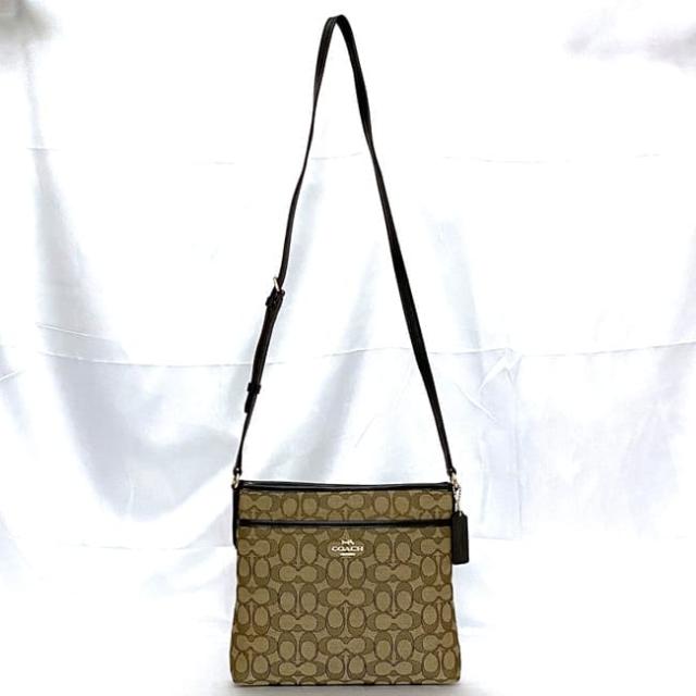 コーチ ショルダーバッグ ec-22350 ベージュ ブラウン シグネチャー