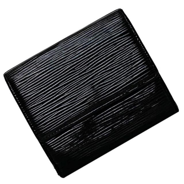 ルイ ヴィトン 三つ折り 財布 ポルトモネビエ カルト クレディ ec-22425 ブラック ノワール エピ M63482 コンパクト エピレザー 中古 SP1124 LOUIS VUITTON ホック ロゴ LV 折り財布 シンプル お洒落 黒色 メンズ 小さい 小物 高級感 ブランド 本物 鑑定済み