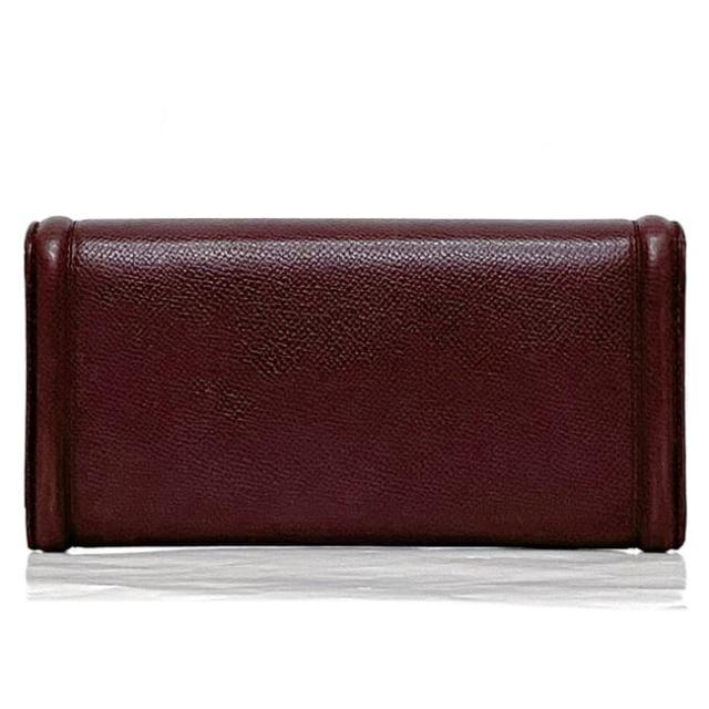 サルヴァトーレ フェラガモ 二つ折り 長財布 ec-22483 ボルドー ヴァラ GJ-22D154 美品 財布 レザー 中古 Salvatore Ferragamo 折り財布 フラップ クリアポケット付き リボン ヴィンテージ ホック 定番 人気 革 レディース 小物 お洒落 ブランド 本物 鑑定済み サルヴァトーレ フェラガモ 二つ折り 長財布 ec-22483 ボルドー ヴァラ