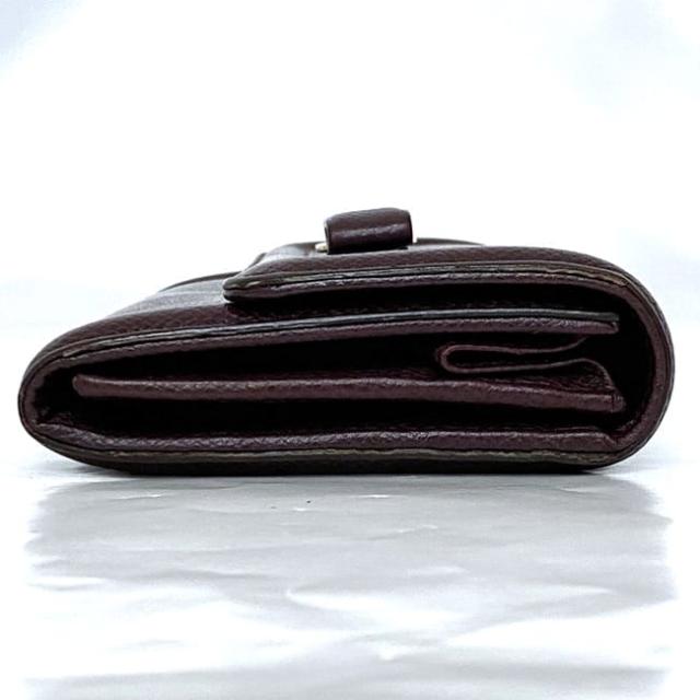 サルヴァトーレ フェラガモ 二つ折り 長財布 ec-22483 ボルドー ヴァラ GJ-22D154 美品 財布 レザー 中古 Salvatore Ferragamo 折り財布 フラップ クリアポケット付き リボン ヴィンテージ ホック 定番 人気 革 レディース 小物 お洒落 ブランド 本物 鑑定済み サルヴァトーレ フェラガモ 二つ折り 長財布 ec-22483 ボルドー ヴァラ