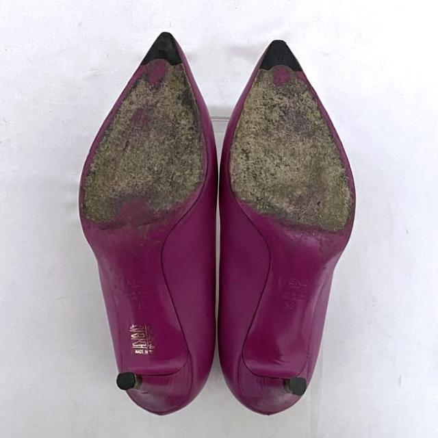 フェンディ パンプス ec-22505 ピンク 美品 23.5cm レザー 中古 FENDI シンプル ショッキングピンク レディース シューズ ピンヒール 定番 人気 お洒落 エレガント 革 通勤 通学 無地 鮮やか ヒール 8cm 靴 小物 ブランドシューズ 上品 ブランド 本物 鑑定済み