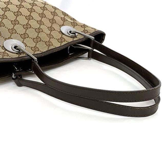 グッチ トートバッグ ec-22591 ベージュ ブラウン 120840 美品 キャンバス レザー 中古 002404 GUCCI ヴィンテージ GG ロゴ 総柄 バケット 人気 定番 お洒落 上品 高級感 女性 男性 レディース メンズ ユニセックス 茶色 カジュアル ブランド 本物 鑑定済み グッチ トートバッグ ec-22591 ベージュ ブラウン 120840 美品