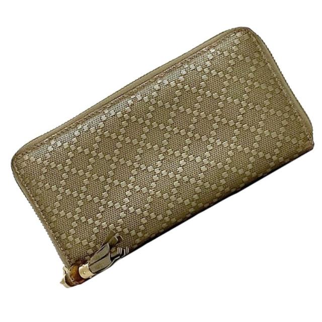 グッチ 長財布 ディアマンテ/バンブー 224253 ベージュ×黒