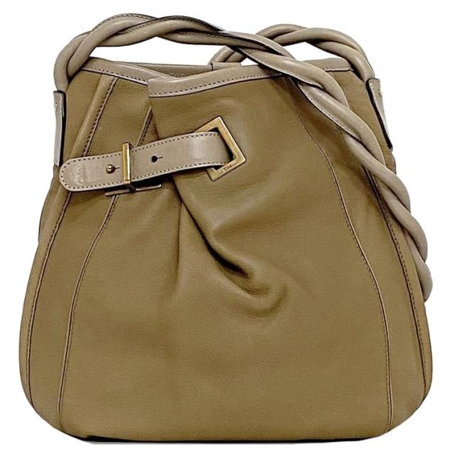 クロエ ショルダーバッグ ec-22665 ベージュ ブラウン 美品 レザー 中古 04-10-51-5811 Chloe クロスボディ 巾着 シンプル 定番 人気 女性 レディース 革 通勤 通学 仕事 ビジネス コンパクト 小さい お洒落 肩掛け エレガント 高級感 ブランド 本物 鑑定済み