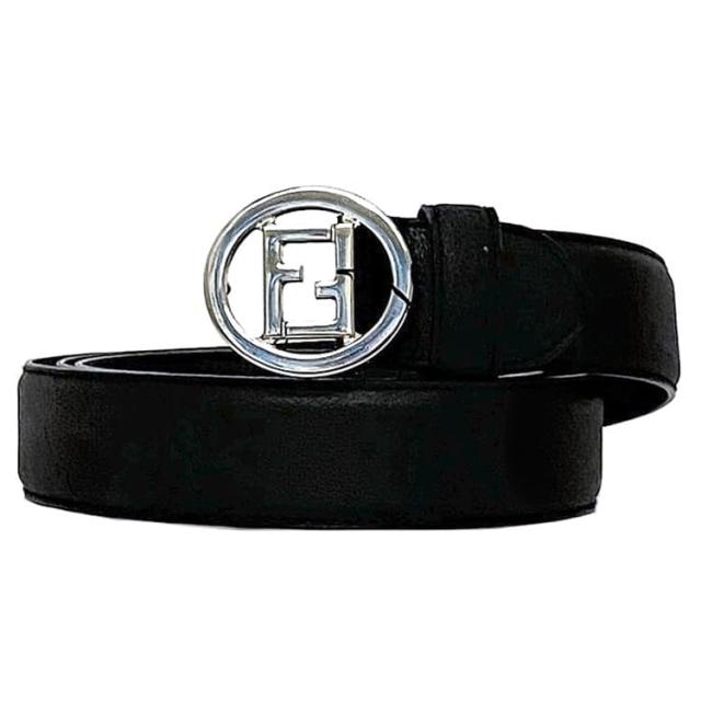 黒レザーベルト FENDI レザー ベルト 黒(フェンディ ベルト ec-22711 ブラック