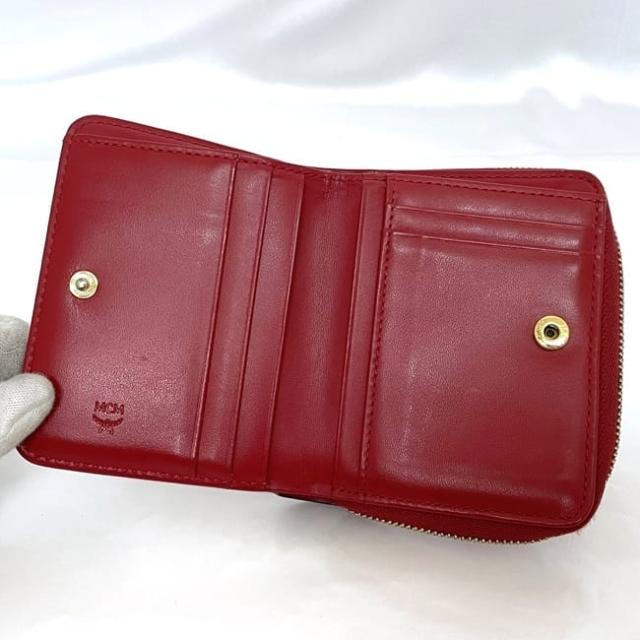 MCM 二つ折り財布 ブラウン レザー MCM エムシーエム モノグラム