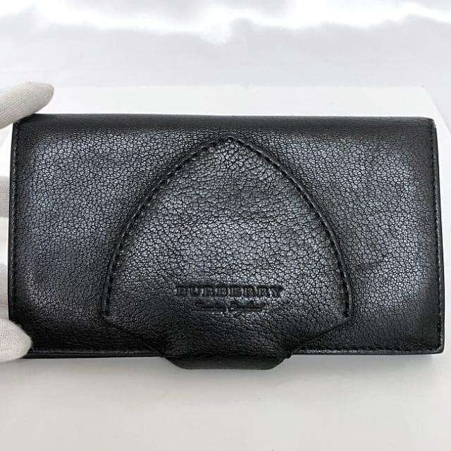 バーバリー 二つ折り 長財布 ec-22836 ブラック 4073402-1 美品 財布