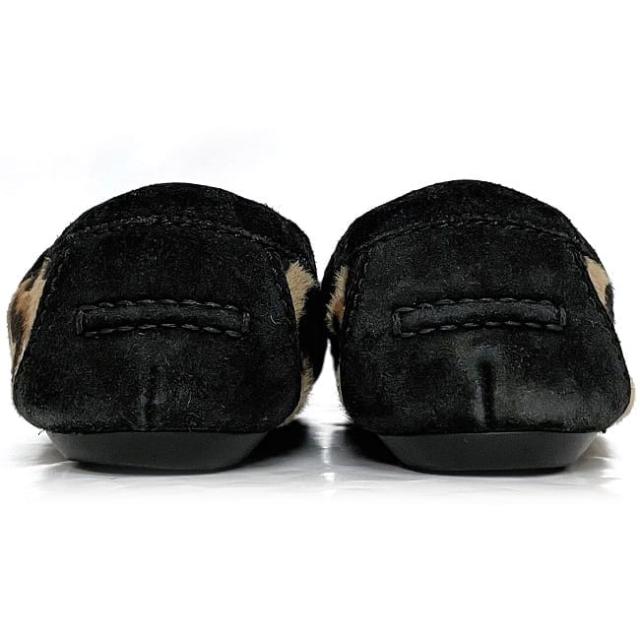 ルイ ヴィトン フラットシューズ ec-22895 ブラック レオパード 23.0cm 美品 ハラコ スエード 中古 FA0142 LOUIS VUITTON タッセル 黒 ヒョウ柄 アパレル シューズ レディース 靴 パンプス 女性 ぺたんこ アニマル柄 フリンジ ブランド 本物 鑑定済み