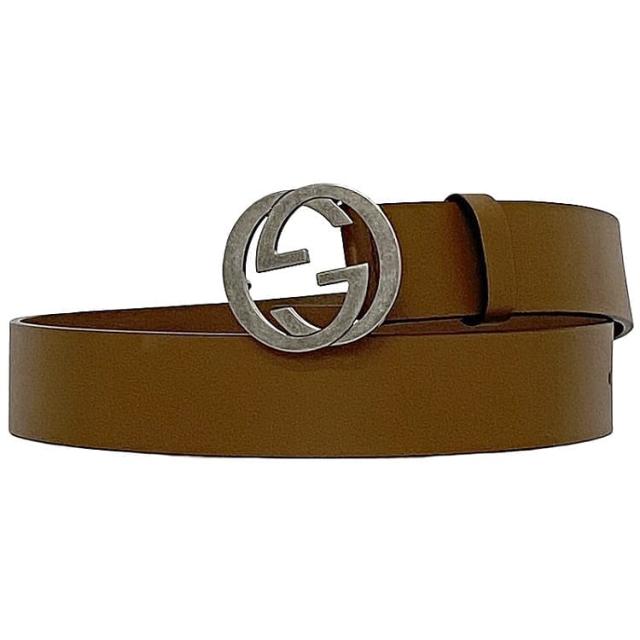 GUCCI グッチ インターロッキング シマ ベルト シルバー ブラック GG GUCCI 並行輸入品 グッチ ベルト GGレザー グッチシマ インター