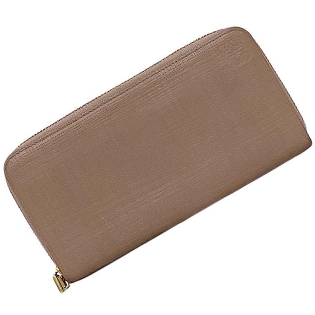 ロエベ ラウンドファスナー 長財布 ec-22964 ベージュピンク リネン