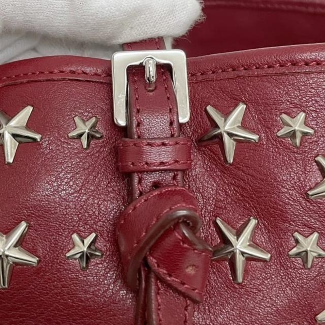 ジミーチュウ トートバッグ ec-22980 レッド 星スタッズ レザー 中古