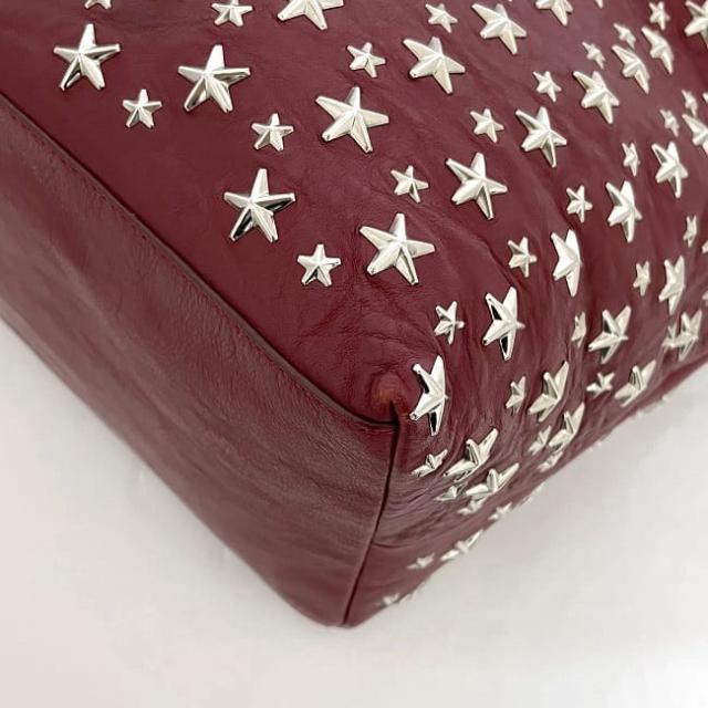 ジミーチュウ トートバッグ ec-22980 レッド 星スタッズ レザー 中古