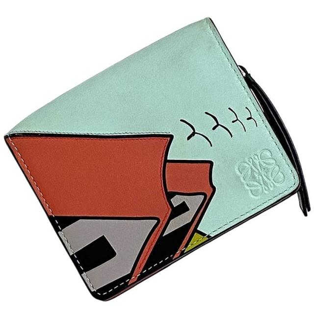 希少✨ロエベ 二つ折り財布 アニマル フクロウ レザー アナグラム