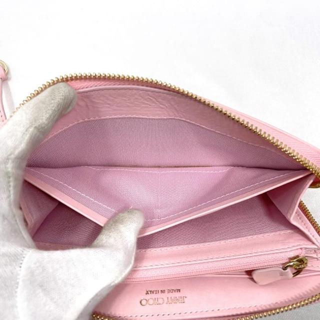 美品 ジミーチュウ スタッズ ラウンドファスナー 長財布 シルバー レザー 青 ネイビー JIMMY CHOO 送料無料 美品 $ 箱付き◇ JIMMY CHOO ◇ ジミーチュウ ◇ 星 スター モチーフ