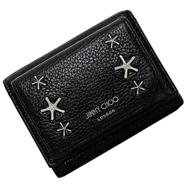 JIMMY CHOO 星型スタッズ 三つ折り財布 JIMMY CHOO ネイビー 星型