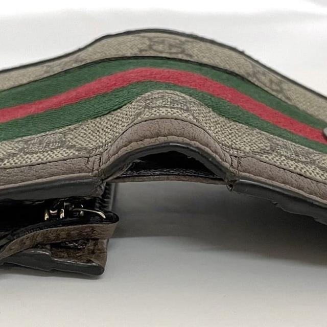 グッチ 二つ折り 財布 ec-23230 ベージュ ブラウン シェリー GG