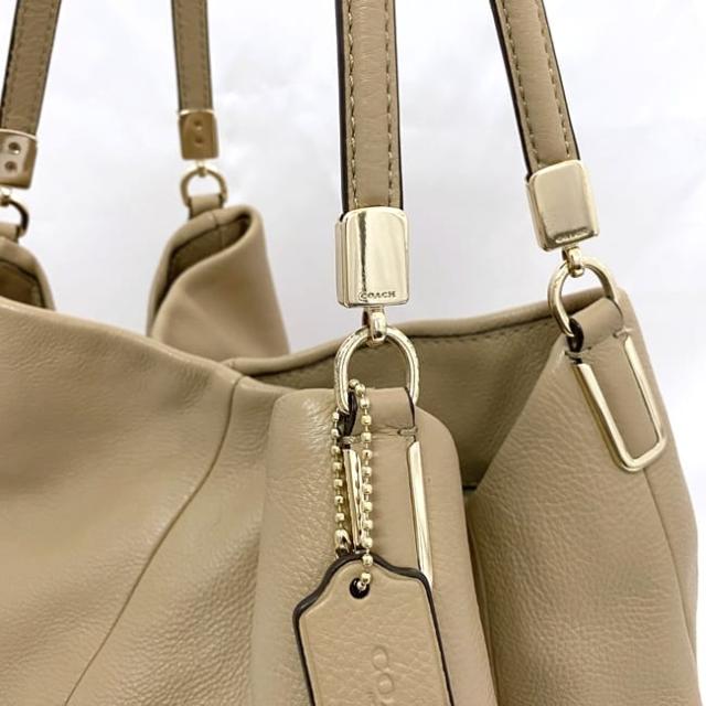 コーチ トートバッグ ec-23330 ベージュ F34495 美品 レザー COACH