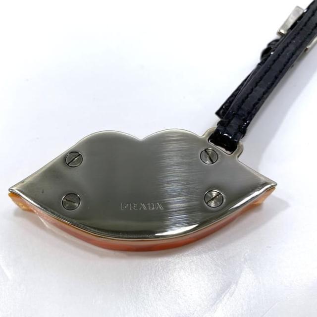 プラダ キーホルダー ec-23422 オレンジ シルバー ブラック 美品