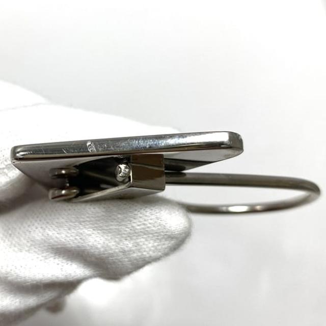 プラダ キーリング ec-23436 シルバー グレー M713 美品 メタル 中古