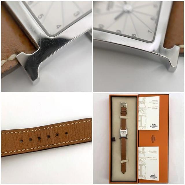 11Pダイヤ ファッション HERMES クォーツ時計 ブラウンレザー