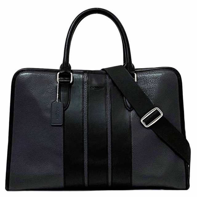 コーチ ２way ビジネスバッグ f-21291 ブラック F72308 美品 レザー 中古 COACH 書類バッグ ショルダー ファスナー シンプル ブリーフケース 定番 人気 メンズ 男性 通勤 通学 ビジネス 仕事 革 黒色 お洒落 書類 a4 鞄 バッグ 高級感 ブランド 本物 鑑定済みの通販は