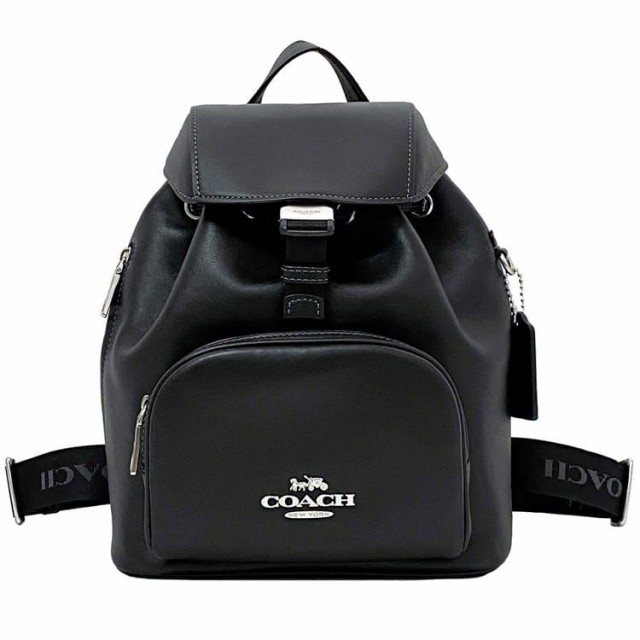 コーチ ミニ リュック f-21441 ブラック CR100 未使用 美品 ミニリュック レザー Sランク COACH チャーム付 フラップ ロゴ 巾着 シンプル