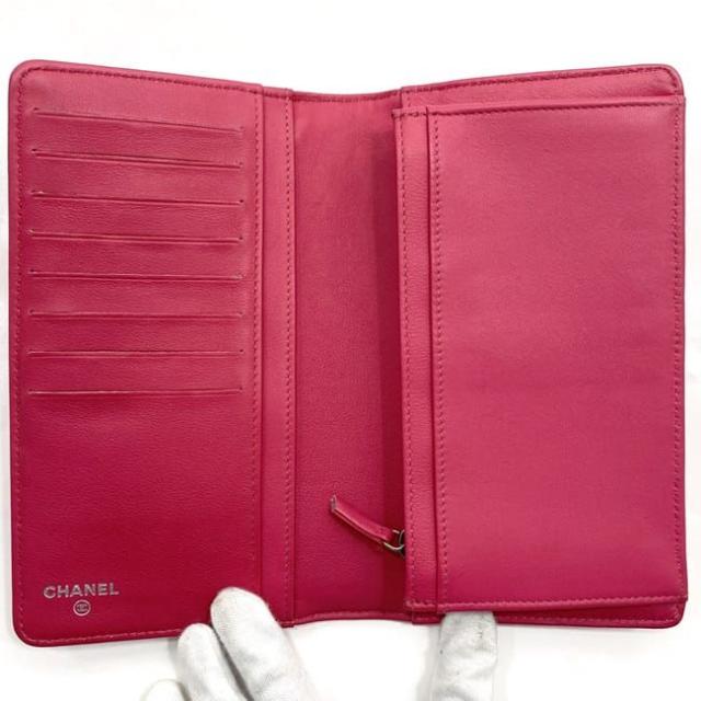 KURO　今月限定お値下げしました✨CHANEL 二つ折り長財布 レッド CHANEL シャネル 二つ折り長財布 カンボンライン カーフレザー