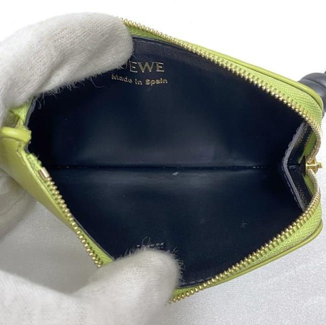 ロエベ コイン カードケース f-21870 ライトグリーン アニス ブラック