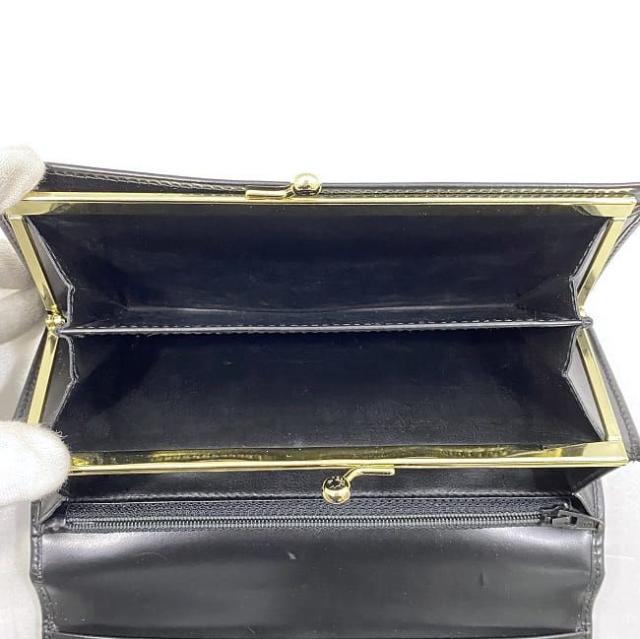 セリーヌ 二つ折り 長財布 f-21899 ブラック ブラウン マカダム DF 0P227 300 00 美品 がまぐち PVC レザー 中古 M/00/1 CELINE ヴィンテージ ロゴ ガマグチ フラップ ホック 定番 人気 シンプル 上品 高級感 お洒落 エレガント 茶色 黒 ブランド 本物 鑑定済み