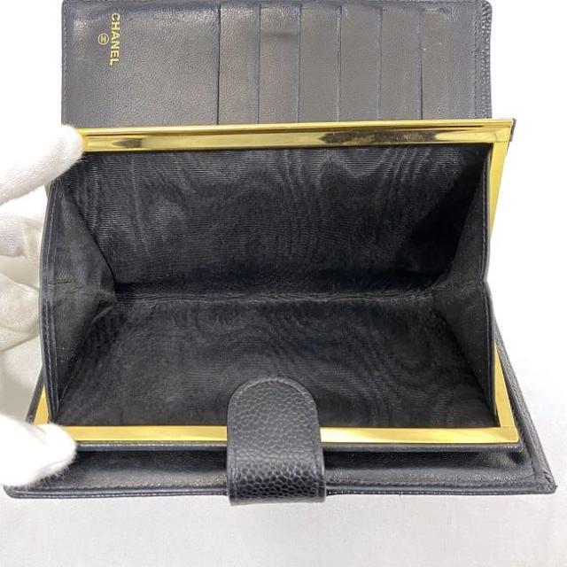 シャネル 二つ折り がまぐち 長財布 f-22076 ブラック A13498 楽天市場】シャネル CHANEL がま口長財布 二つ折長財布 財布