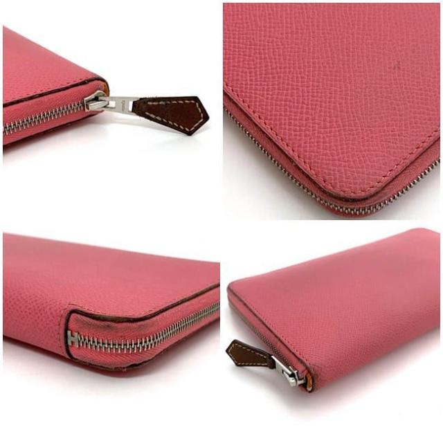 エルメス ラウンドファスナー 長財布 アザップ シルクイン f-22180ピンク