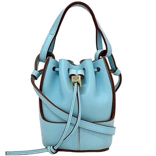 ロエベ ショルダーバッグ ナノバルーン f-22253 ライトブルー アナグラム バルーン A710R85X015578 美品 レザー 中古 262105 LOEWE ミニバッグ ナノ クロスボディ ポシェット 巾着 バルーンバッグ レディース 水色 パステルカラー ブランド 本物 鑑定済み