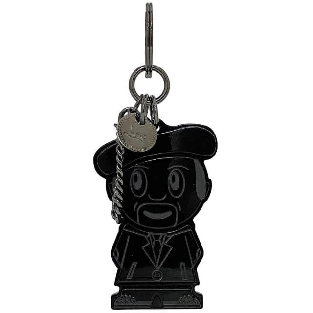 クリスチャン ルブタン キーホルダー f-22304 ブラック 05196 美品 プラスチック メタル 中古 Christian Louboutin POLY キャラクター キーリング バッグチャーム チャーム 鍵 ホルダー 黒 チャーム レディース メンズ 布袋 タグ付 ブランド 本物 鑑定済み