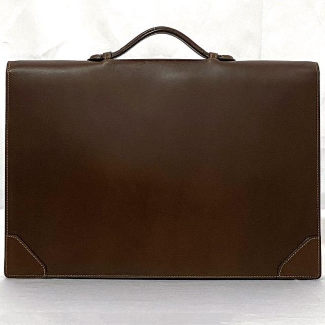 ロエベ ブリーフケース f-22440 ブラウン アナグラム 美品 レザー 中古