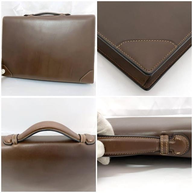 ロエベ ブリーフケース f-22440 ブラウン アナグラム 美品 レザー 中古