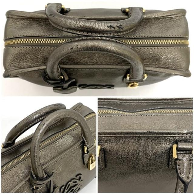 美品 ロエベ【LOEWE】 牛革 レザーミニハンドバッグ キャメル 保存袋付き