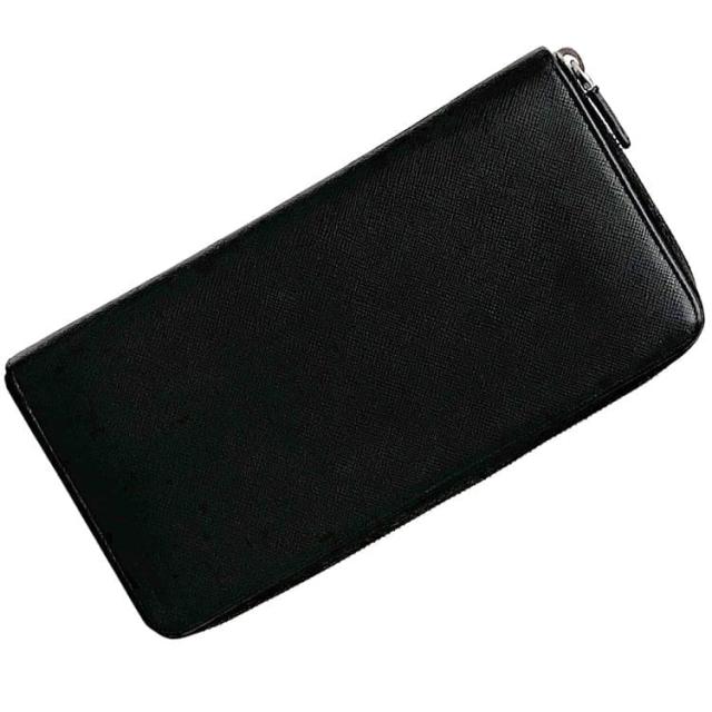 PRADA 黒 レザー 長財布 プラダ ラウンドファスナー 長財布