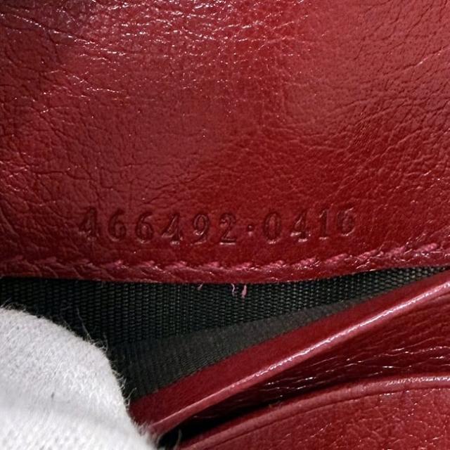 グッチ 二つ折り 財布 f-22475 レッド GGマーモント 466492 美品