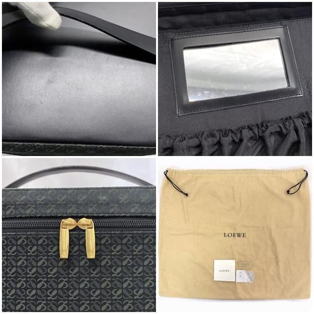 ロエベ 2way ショルダー バッグ f-22506 ブラック グリーン 333.79.026