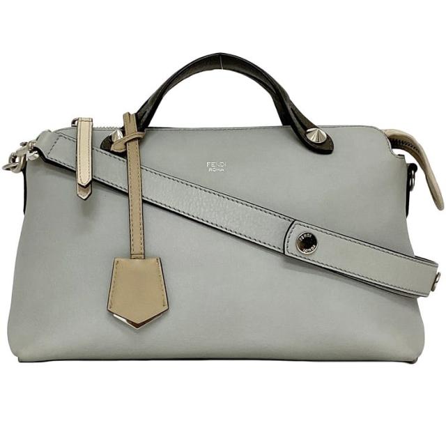 フェンディ ショルダーバッグ バイザウェイ ミディアム f-22547 グレー 8BL124 5QJ 美品 ハンドバッグ ２way レザー 中古 188 8007 FENDI ショルダー 肩掛け クロスボディ バッグ ファスナー シンプル レディース 定番 人気 シンプル ブランド 本物 鑑定済み