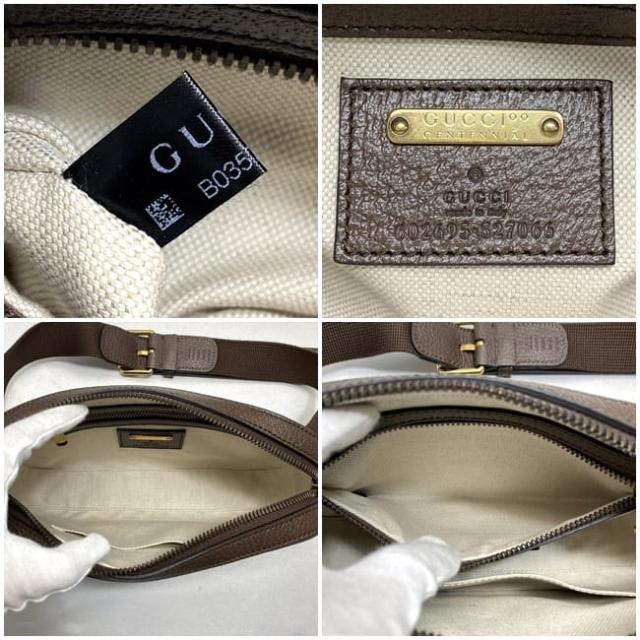 グッチ ボディバッグ f-22549 ブラウン 100周年記念 602695 未使用 美品 レザー Sランク 527066 GUCCI ロゴ 茶色 100 記念 限定 クロスボディ ファスナー マルチカラー ショルダーバッグ ベルトバッグ レディース メンズ 本革 ブランド 本物 鑑定済み グッチ ボディバッグ f-22549 ブラウン 100周年記念 602695 未使用 美