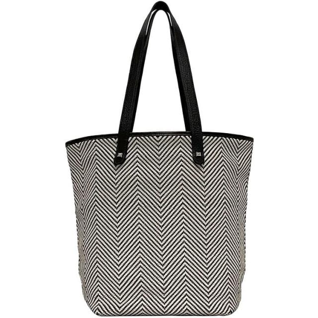 エルメス トートバッグ チェンナイ ＭＭ f-22699 ブラウン ホワイト 美品 ポリエステル レザー 中古 HERMES 軽い 茶色 肩掛け 書類 シンプル ビジネス レディース メンズ 定番 人気 ヴィンテージ キャンバスバッグ 本革 ブランド 本物 鑑定済み