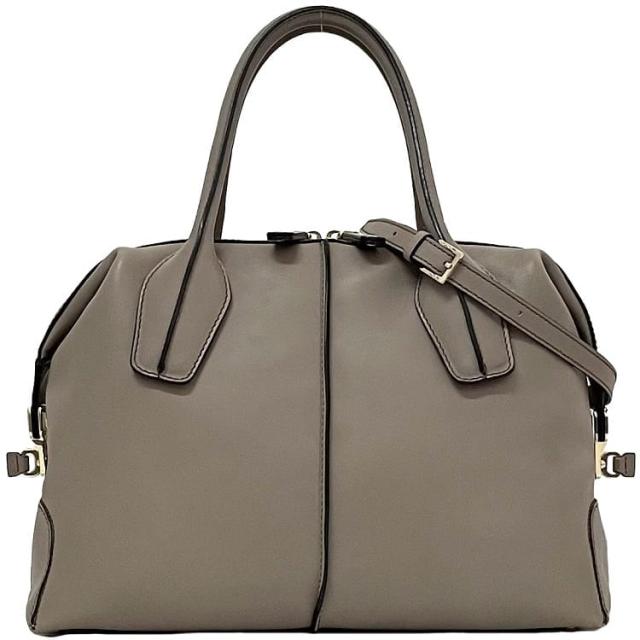 TOD'S Dキューブ 2way ハンドバッグ レザー アイボリーホワイト TOD'S