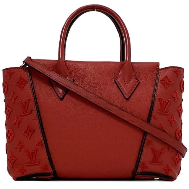 ルイ ヴィトン トートバッグ ヴェルール トートＷ f-22758 レッド フランボワーズ モノグラム タフタージュ M94640 美品 ２way バッグ レザー ヴォーカシミール 中古 LOUIS VUITTON ショルダーバッグ 赤 ロゴ 肩掛け 本革 グレインレザー ブランド 本物 鑑定済