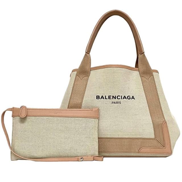 バレンシアガ トートバッグ ネイビーカバス f-23065 ナチュラルホワイト ピンク 青山限定 339933 美品 キャンバス レザー 中古 6665 H 535269 BALENCIAGA ロゴ ポーチ付き 軽い ハンドバッグ レアカラー 定番 人気 レディース 白 ブランド 本物 鑑定済み